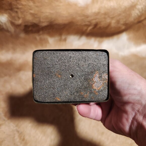 Vintage Brass Desk Pen Pencil holder With Square Base Regency Classic MCM - Picture 5 of 5